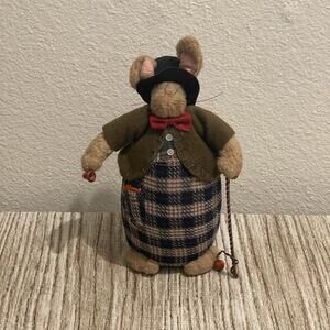 Dapper Mr. Bunny Rabbit 10” Decor with Cane and Cup